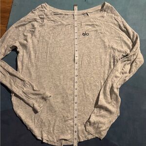 Alo yoga Light Gray Ribbed Top - S